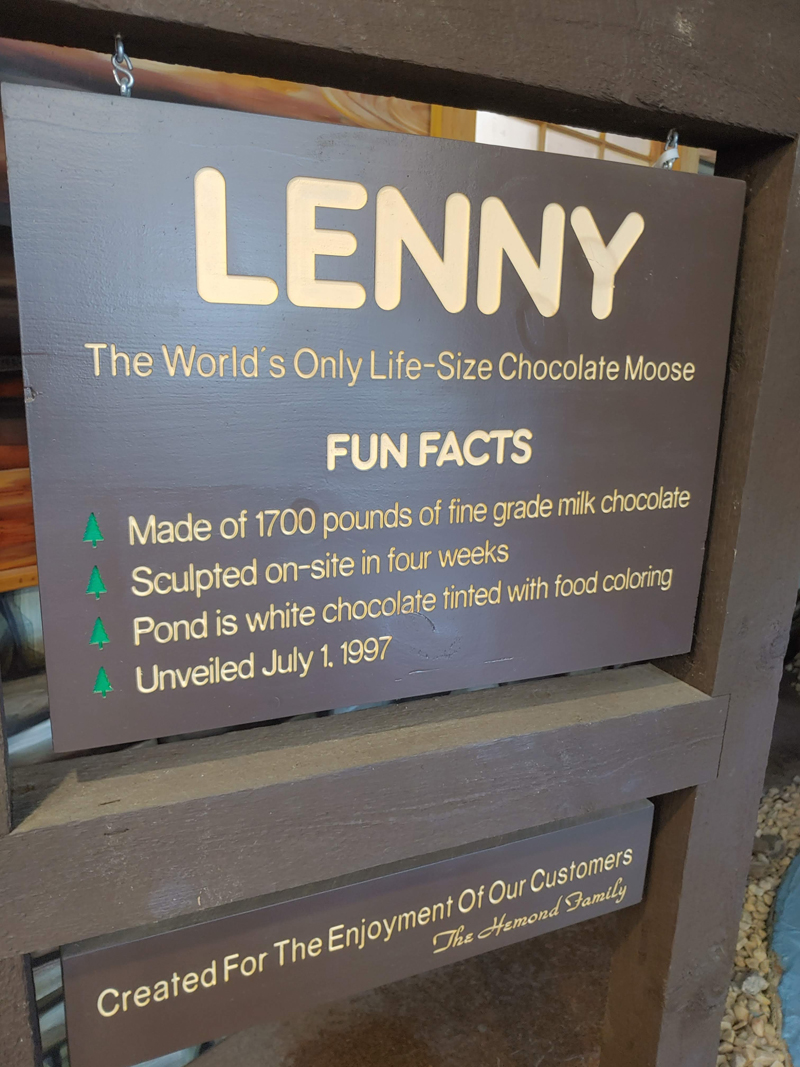 Lenny the chocolate moose fun facts at Len Libby