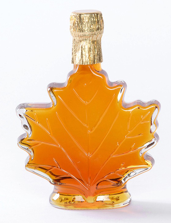 leaf-shaped bottle for maple syrup